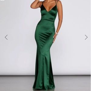 Windsor Satin Green Dress